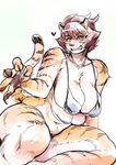  big_breasts bikini breasts claws clothing feline female invalid_tag looking_at_viewer mammal multi_breast shisyonemu smile solo swimsuit tiger wide_hips 
