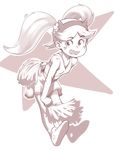  1girl cheerleader conoghi looking_at_viewer monochrome open_mouth star_butterfly star_vs_the_forces_of_evil twintails 
