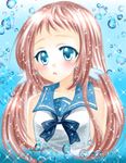 amiguri blue_eyes brown_hair dress long_hair mukaido_manaka nagi_no_asukara sailor_dress school_uniform serafuku 