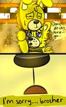  animatronic bear blue_eyes bow_tie comic crying duo eyes_closed five_nights_at_freddy&#039;s five_nights_at_freddy&#039;s_3 golden_freddy_(fnaf) lagomorph machine male mammal mechanical oil rabbit riznben_(artist) robot springtrap_(fnaf) tears video_games 