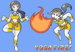  breathing_fire dhalsim_(cosplay) fire simple_background street_fighter wii_fit wii_fit_trainer yoga 