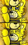  animatronic bear blue_eyes bow_tie comic crying duo eyes_closed five_nights_at_freddy&#039;s five_nights_at_freddy&#039;s_3 golden_freddy_(fnaf) lagomorph machine male mammal mechanical oil rabbit riznben_(artist) robot springtrap_(fnaf) tears teeth video_games 