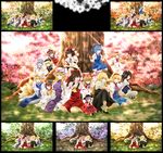  alice_margatroid animal_ears arkatopia black_hair blonde_hair blue_dress blue_eyes blue_hair book bow bowl breasts brown_eyes brown_hair capelet cat_ears chen cherry_blossoms cirno dango dappled_sunlight dress eating food fox_tail hair_bow hair_tubes hairband hakurei_reimu hat hat_ribbon highres ibuki_suika japanese_clothes kijin_seija kimono kirisame_marisa large_breasts lily_white long_hair long_sleeves lunasa_prismriver lyrica_prismriver merlin_prismriver minigirl mob_cap multiple_girls multiple_tails notebook obi oni_horns open_mouth pen pom_pom_(clothes) puffy_short_sleeves puffy_sleeves purple_eyes purple_hair red_eyes ribbon sanshoku_dango sash shameimaru_aya shirt short_hair short_sleeves siblings silver_hair sisters sitting skewer skirt skirt_set smile sukuna_shinmyoumaru sunlight table tail tokin_hat touhou tree very_long_hair vest wagashi white_dress wide_sleeves yakumo_ran yakumo_yukari yellow_eyes 