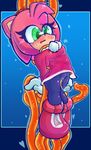  amy_rose blush clothing female grope heart_pupils solo sonic_(series) tentacles video_games 