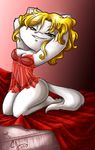  anthro blonde_hair breasts candy_palmer cat cleavage clothed clothing feline female fur hair lingerie mammal nightgown skimpy solo underwear white_fur 