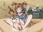  1girl bandaid barefoot blush borderlands borderlands_2 brown_hair feet footjob gaige goggles green_eyes mechanical_arm no_shoes penis phb red_hair shoes_removed short_twintails smell smile smirk soles toes twintails uncensored 