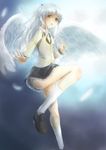  angel_beats! angel_wings blazer humi jacket long_hair school_uniform silver_hair solo tenshi_(angel_beats!) wings yellow_eyes 