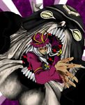  bow cream_(stand) dark_skin gap hair_bow hat hat_bow hat_ribbon jojo_no_kimyou_na_bouken koorogi_(misstext) long_hair looking_at_viewer monster red_eyes ribbon silver_hair touhou vanilla_ice yakumo_yukari 