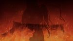  burning fire irigoma_(jikabi_baisen) mononobe_no_futo ponytail profile ribbon silhouette solo touhou upper_body 