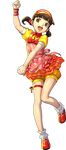  alternate_costume brown_eyes brown_hair doujima_nanako full_body mary_janes official_art persona persona_4 persona_4:_dancing_all_night persona_dancing puffy_shorts shoes short_twintails shorts shorts_under_skirt soejima_shigenori solo the_monkey transparent_background twintails visor_cap wristband 