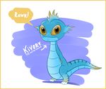 aquatic_dragon blue_skin cute dragon kivory krazykurt scalie shiny solo yellow_eyes 
