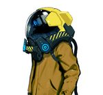  asgr covered_face helmet highres jacket original respirator simple_background sketch solo white_background 