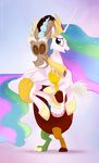  2015 celestiathegreatest discord_(mlp) draconequus duo equine female friendship_is_magic gem gold_(metal) hair holding horn male mammal multicolored_hair my_little_pony princess_celestia_(mlp) purple_eyes sparkles winged_unicorn wings 