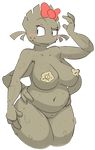  2015 4_arms alpha_channel anthro blush bow breasts chubby elpatrixf female graveler inquisitive multi_limb multiple_arms navel nintendo nipples nude plain_background pok&eacute;mon pok&eacute;morph pussy sand_dollar solo transparent_background video_games 