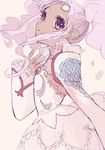  detached_sleeves dress forehead_jewel frills meredy negi_(loveyr) pink_hair purple_eyes short_hair sidelocks smile solo tales_of_(series) tales_of_eternia tan twintails white_background white_dress 
