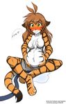  anthro belly blush breasts brown_hair chest_tuft color_edit colored ears_down edit english_text feline female flora_(twokinds) fur geckoguy123456789 hair inflation keidran long_hair mammal nude orange_fur plain_background solo stripes text tiger tom_fischbach tuft twokinds white_background white_fur yellow_eyes 