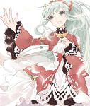  brooch frills green_eyes jewelry lailah_(tales) long_hair negi_(loveyr) sidelocks skirt smile solo tales_of_(series) tales_of_zestiria tiara white_background white_hair 