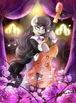  alpha_channel black_hair bow_(stringed_instrument) bow_tie cello cutie_mark digital_media_(artwork) equine female feral friendship_is_magic hair horse invidiata mammal musical_instrument my_little_pony octavia_(mlp) plain_background pony purple_eyes solo standing transparent_background 