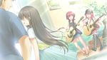  3girls acoustic_guitar angel_beats! character_request everyone game_cg guitar instrument iwasawa matsushita multiple_girls na-ga no_eyes yui_(angel_beats!) 