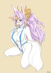  breasts fur hair kemono legend_of_mana long_hair mana_(series) nipples open_mouth purple_hair video_games white_fur 樹伸歩利 