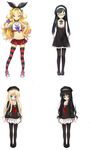  black_hair blonde_hair child elena_(little_bitch) erika_(little_bitch) flat_chest game_cg little_bitch little_do_s_bitch long_hair multiple_girls pantyhose rena_(little_do_s_bitch) rika_(little_do_s_bitch) school_uniform smile white_background 