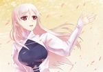  breasts fate/stay_night fate_(series) large_breasts long_hair no_hat no_headwear red_eyes sella shingo_(picturepuzzle) solo white_hair 