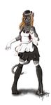  black_fur cat clothing feline female fur hair hat ineziakorporejszyn kocurzyca legwear long_hair maid maid_uniform mammal meido_suit michelle_dolceangelo single solo stockings 