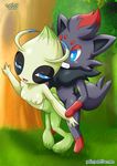  all_fours blue_eyes breasts celebi doggystyle female from_behind legendary_pok&eacute;mon male male/female nintendo palcomix pok&eacute;mon pokepornlive sex small_breasts video_games zorua 