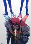  brass_knuckles cross fangs kekkai_sensen klaus_von_reinhertz male_focus multiple_boys mutton_chops oui_lion red_hair sideburns solo_focus weapon 