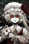  blue_man decapitation fangs flandre_scarlet horror_(theme) red_eyes slit_pupils smile solo stuffed_animal stuffed_toy stuffing teddy_bear touhou upper_body wings 