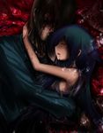  1girl blood closed_eyes couple hetero hug sakisaka_fuminori saya saya_no_uta shimo_(depthbomb) tears 