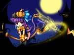  animal_ears bad_id bad_pixiv_id book broom cat_ears cat_tail gloves grandia_bing halloween hat jack-o'-lantern long_hair patchouli_knowledge pumpkin pumpkin_hat purple_eyes purple_hair solo tail touhou 