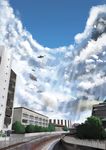  bad_pixiv_id building cityscape cloud day highres lamppost light_rays no_humans original real_world_location scenery sky suginami_(tokyo) sunbeam sunlight tokyo_(city) tree water yamatezaka 