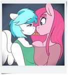  2015 anthro big_breasts breast_squish breasts cookie earth_pony equine eye_contact fan_character female food friendship_is_magic horse huge_breasts mammal my_little_pony pegasus pinkamena_(mlp) pinkie_pie_(mlp) pony somescrub wings 