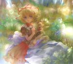  blonde_hair blue_eyes dress hair_ribbon highres jyuui medicine_melancholy revision ribbon short_hair skirt solo su-san touhou 