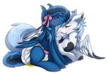 blush diaper duo equine eyes_closed fan_character female feral fur hair male mammal my_little_pony pegasus ribbonreverie smile urine watersports wings 