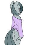  anthro anthrofied butt clothing equine female friendship_is_magic horse inkie_pie_(mlp) looking_back mammal my_little_pony plain_background pony reiduran solo sweater white_background 