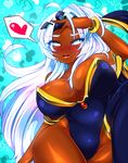  1girl breasts dark_skin female large_breasts marvel men ororo_munroe simple_background solo storm storm_(x-men) white_hair x 