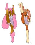  anthro big_ears brown_fur character cheerleader cheerleading fan_character female freckles freeze-pop88 fur gamefreak hair lagomorph lopunny mammal nintendo pink_fur pink_hair pok&eacute;mon rabbit video_games 