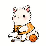  basketball black_eyes blush camelid clothing footwear fur huiro legwear llama llamama mammal plain_background shoes socks white_background white_fur 