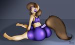  2015 anthro brown_eyes brown_hair bulge butt clothed clothing crossdressing equine eyeshadow fan_character girly hair half-closed_eyes horse looking_at_viewer makeup male mammal my_little_pony pony sitting solo suirano tail_wrap 