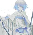  blue_eyes blue_hair cape drawr magical_girl mahou_shoujo_madoka_magica miki_sayaka multiple_swords nsm888 solo sword tears weapon 