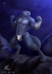  2014 abs anthro biceps blood canine chest_tuft fur male mammal muscles pecs scar solo teeth tuft wolf 阿狼 
