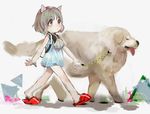 animal animal_ears child dog dog_walking leash original short_hair slippers tongue tongue_out uturo 