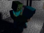  animated big_breasts blue_eyes blue_hair breasts clothed clothing female green_skin hair huge_breasts human intersex intersex/female male male/female mammal minecraft nude undead video_games zombie 