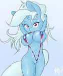  2015 anthro areola big_breasts breasts clothed clothing equine erect_nipples female friendship_is_magic horn mammal mdgusty my_little_pony navel nipples pussy skimpy solo swimsuit trixie_(mlp) unicorn 