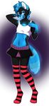  anthro canine clothed clothing girly glowing legwear looking_at_viewer mammal r1n4x rie-mail rinax rinax.de skirt socks solo tongue tongue_out wolf 