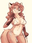  bikini canine clothed clothing female fox jonas mammal skimpy solo swimsuit 