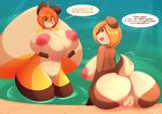  anthro anus areola bathing bear big_breasts big_butt breasts butt canine dialogue duo english_text erect_nipples female fox huge_breasts huge_butt mammal nipples nude pool_(disambiguation) pussy text tiger1001 water wet 