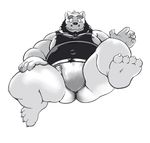  4_toes bear blush chubby clothing foot_focus fundoshi kumagaya_shin loincloth male mammal shirt solo spreading toes underwear 